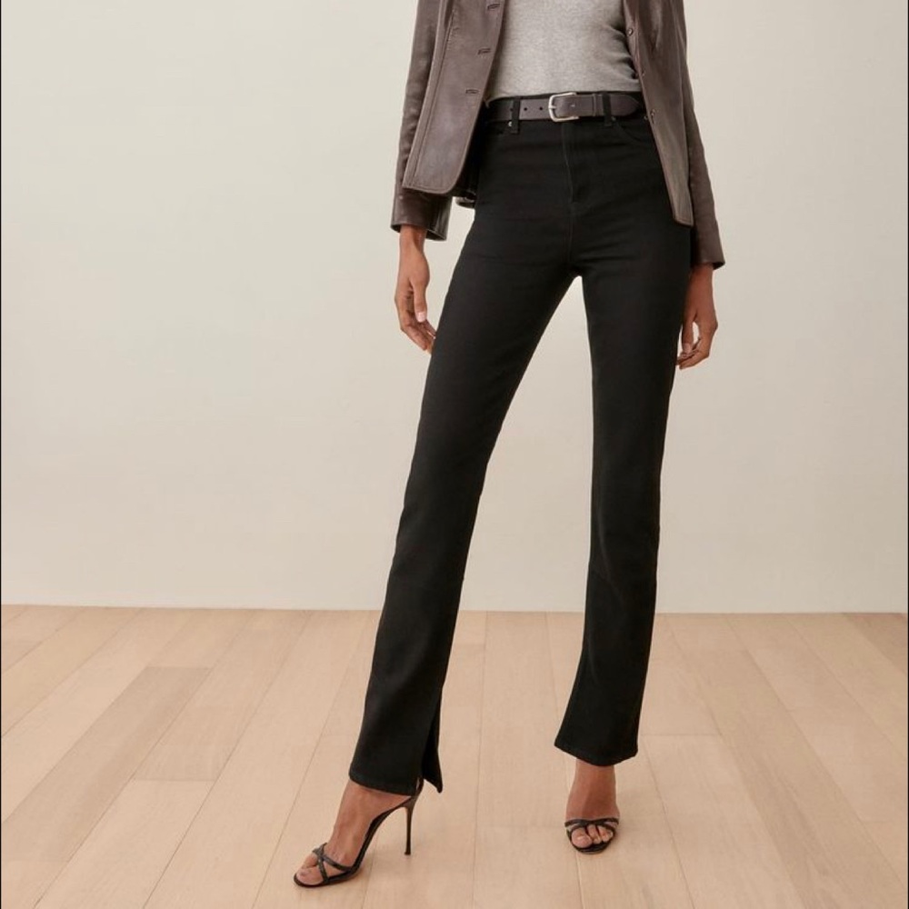 Available! - Reformation Liza Slit Hem Ultra High Rise Straight Long Jeans - 29